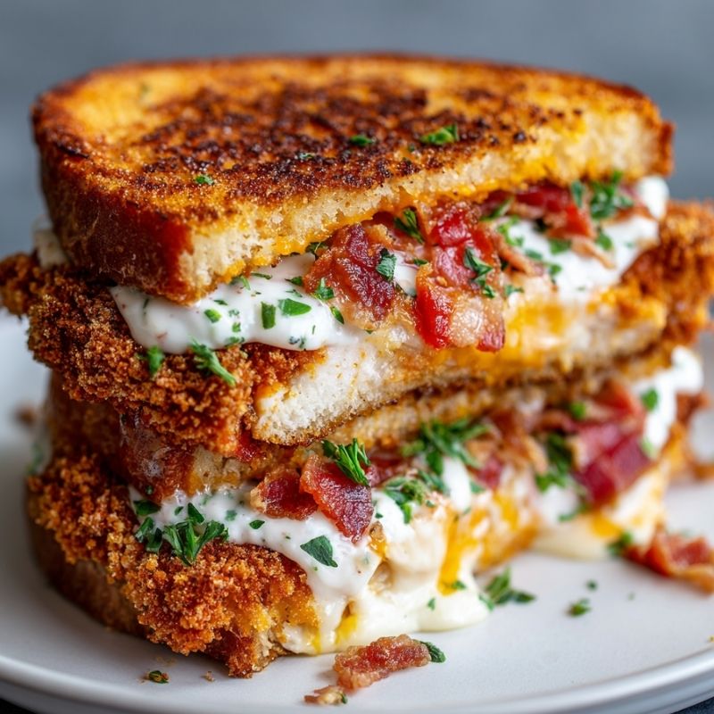Loaded Crispy Bacon And Ranch Chicken Melt