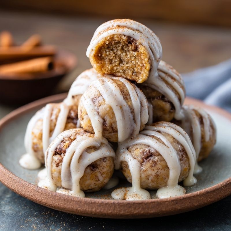 Delicious Cinnamon Roll Energy Bites