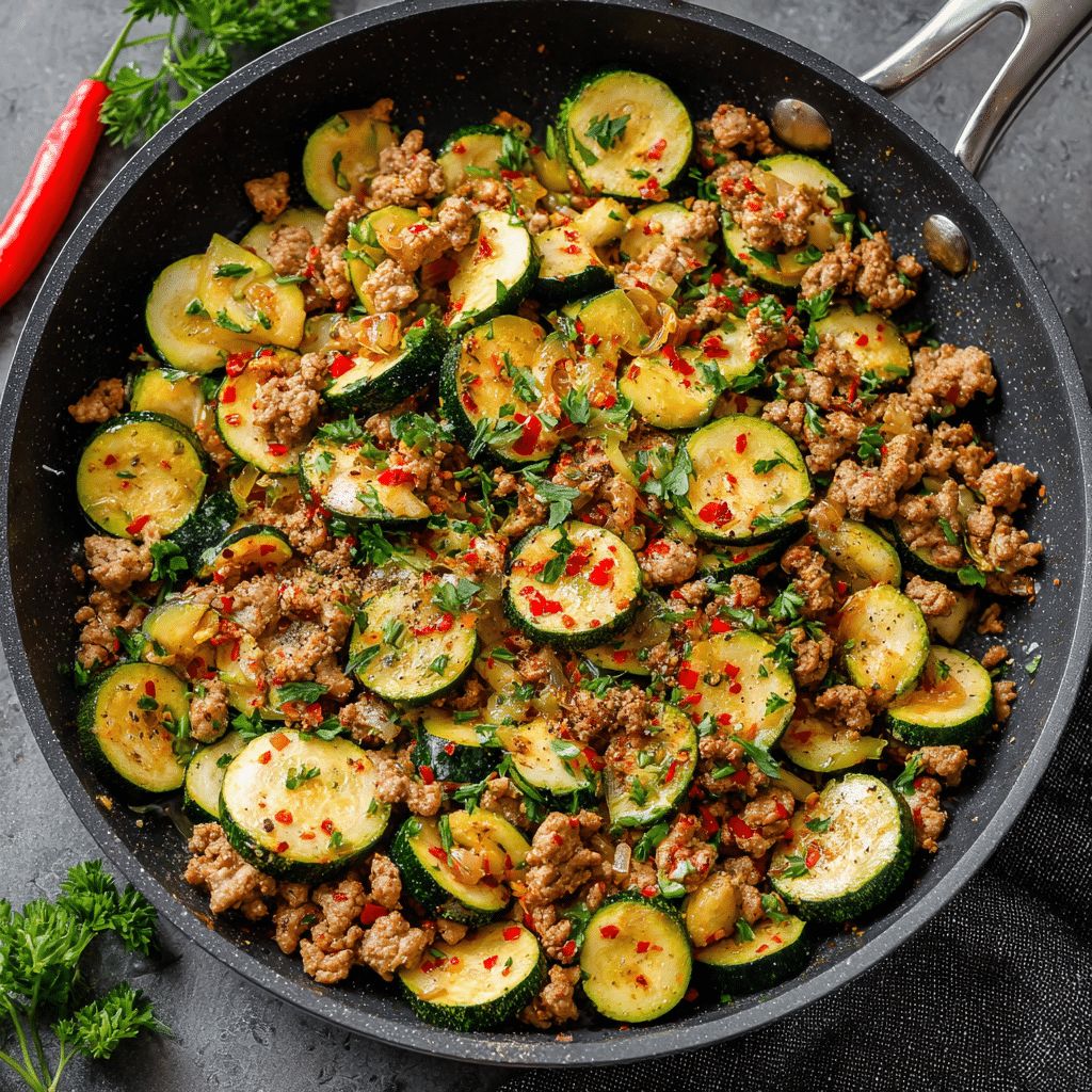 Wholesome Ground Turkey And Zucchini Skillet