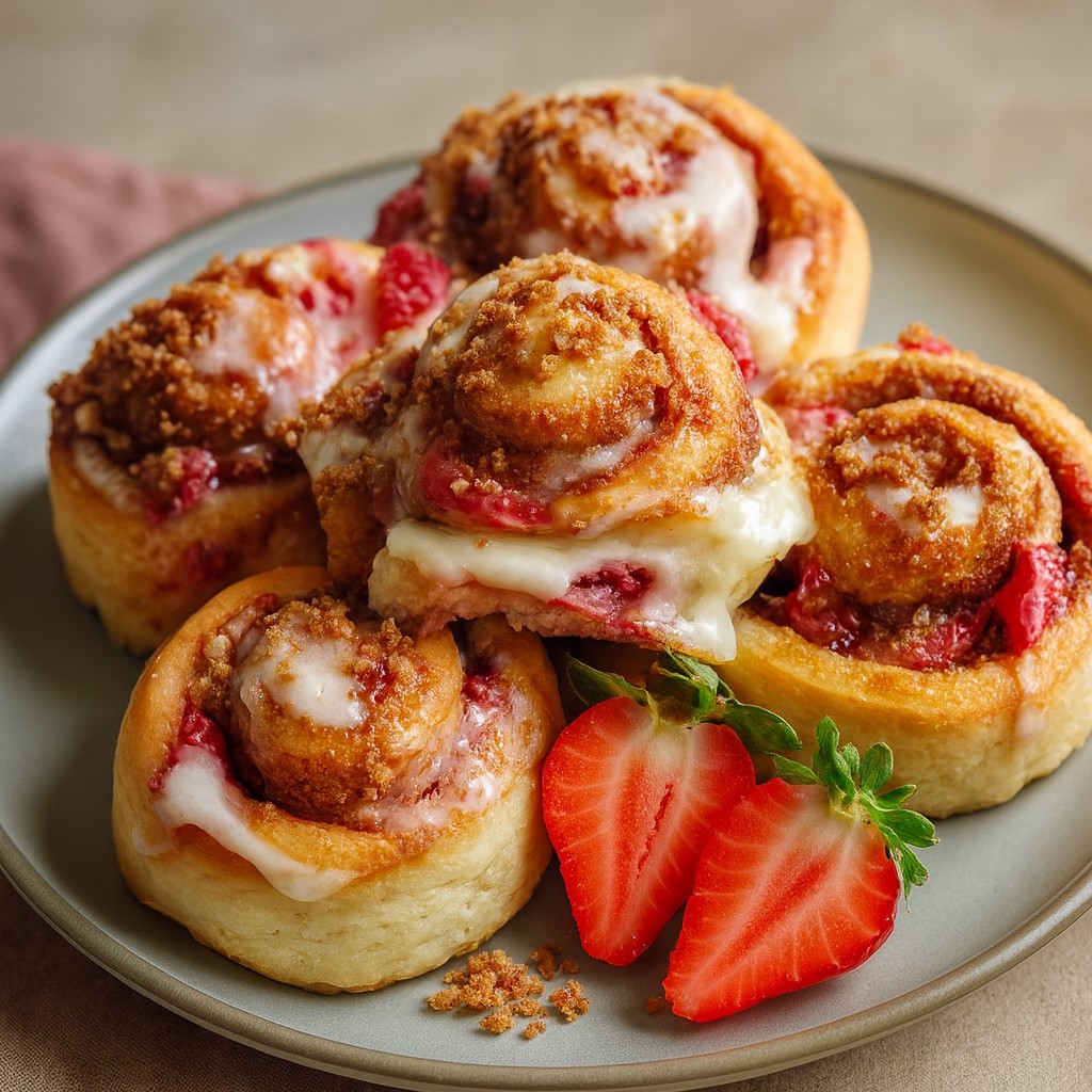 Gooey Strawberry Cheesecake Cinnabon Rolls
