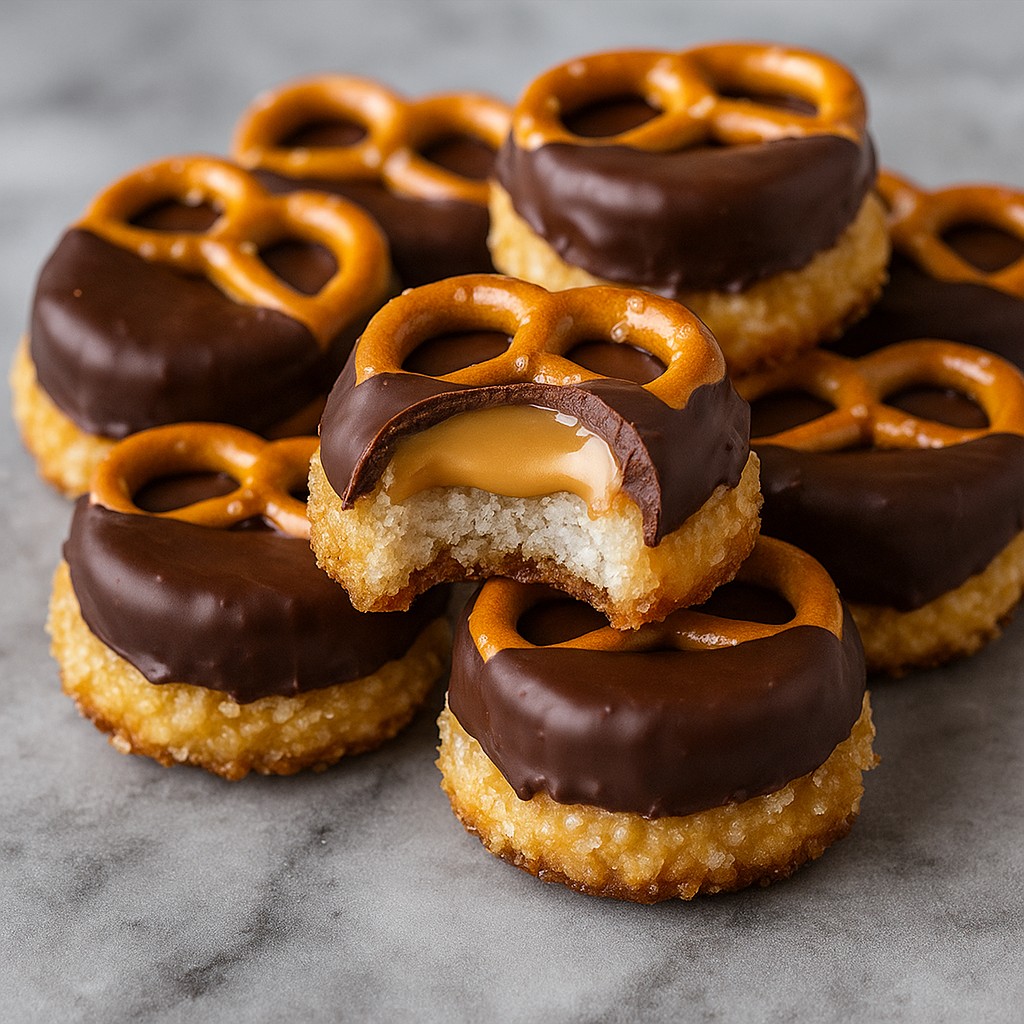 Chocolate-Dipped Peanut Butter Pretzel Bites