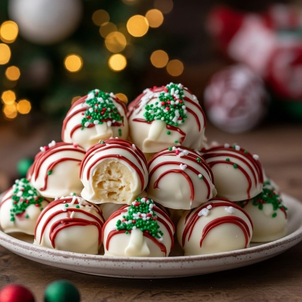 Festive Christmas Tree Cake Truffles
