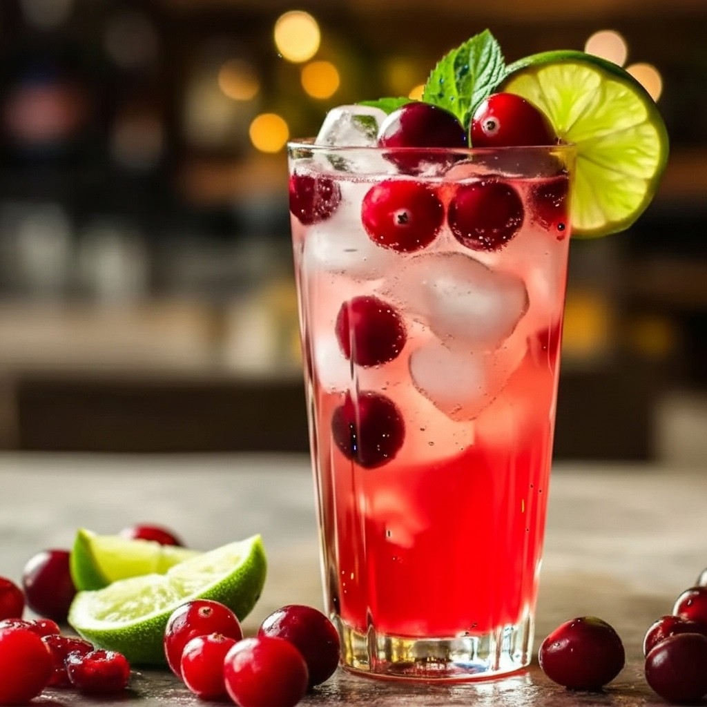 Refreshing Vanilla Cranberry Crush Mocktail