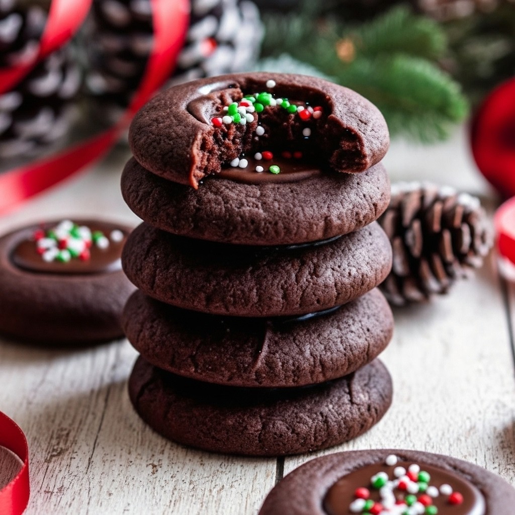 Rich Chocolate Thumbprint Cookies