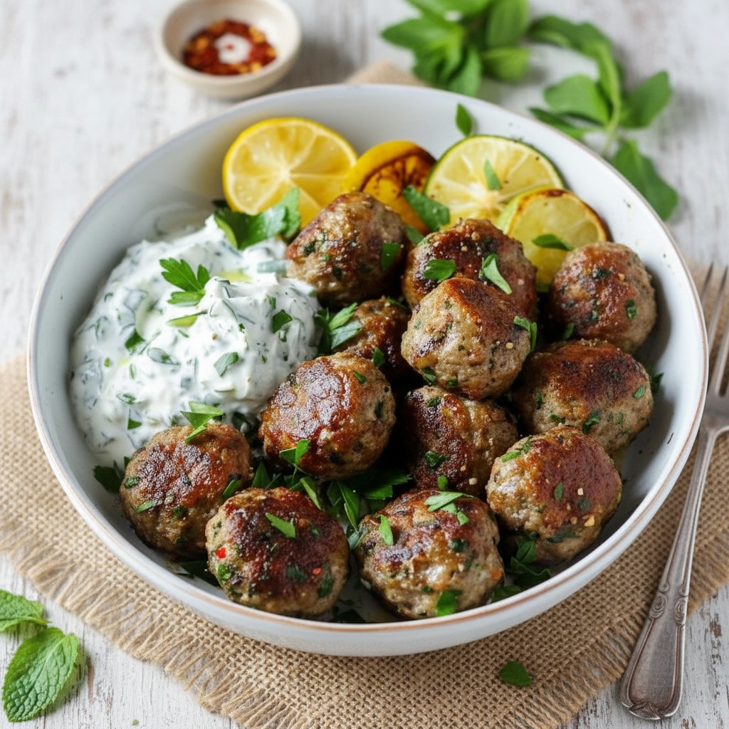 Bright Greek Meatballs In Lemon Sauce